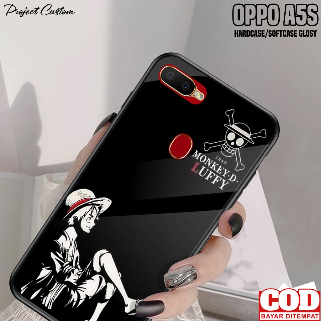 Case Oppo A5S - Casing Hp Oppo A5S Motif ( OP ) - Softcase Glass Kaca - Kondom Hp - Cassing - Pelind