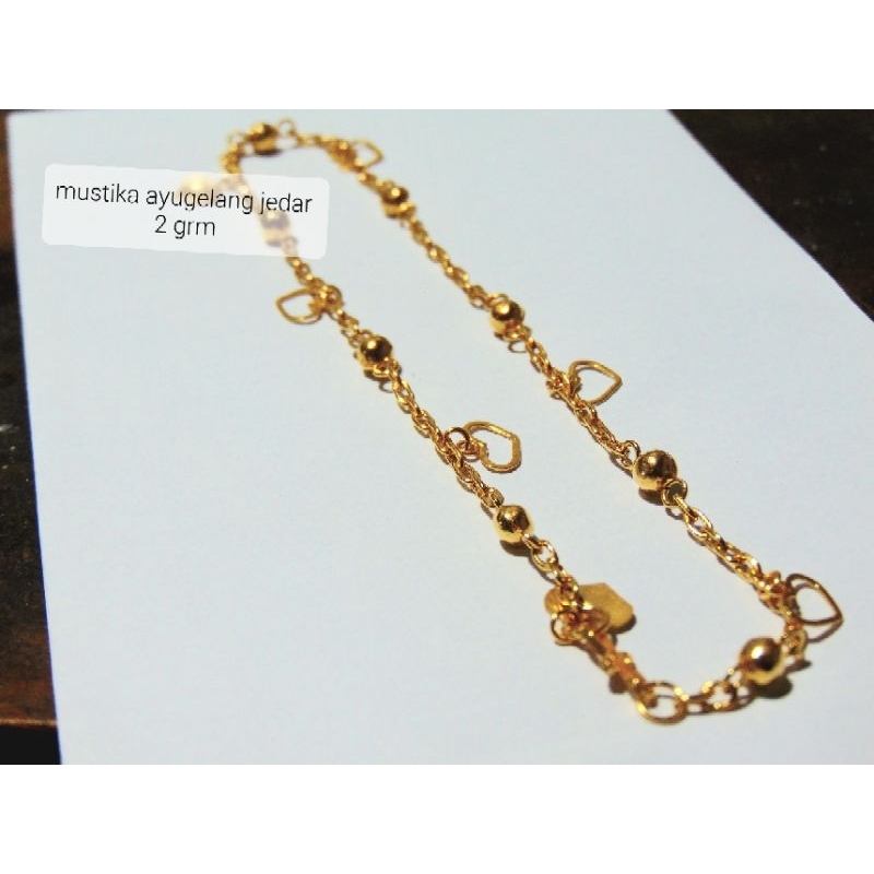 Gelang bola emas muda anak/dewasa 2 grm kode g/ gelang ema muda asli/ gelang dobel medan/