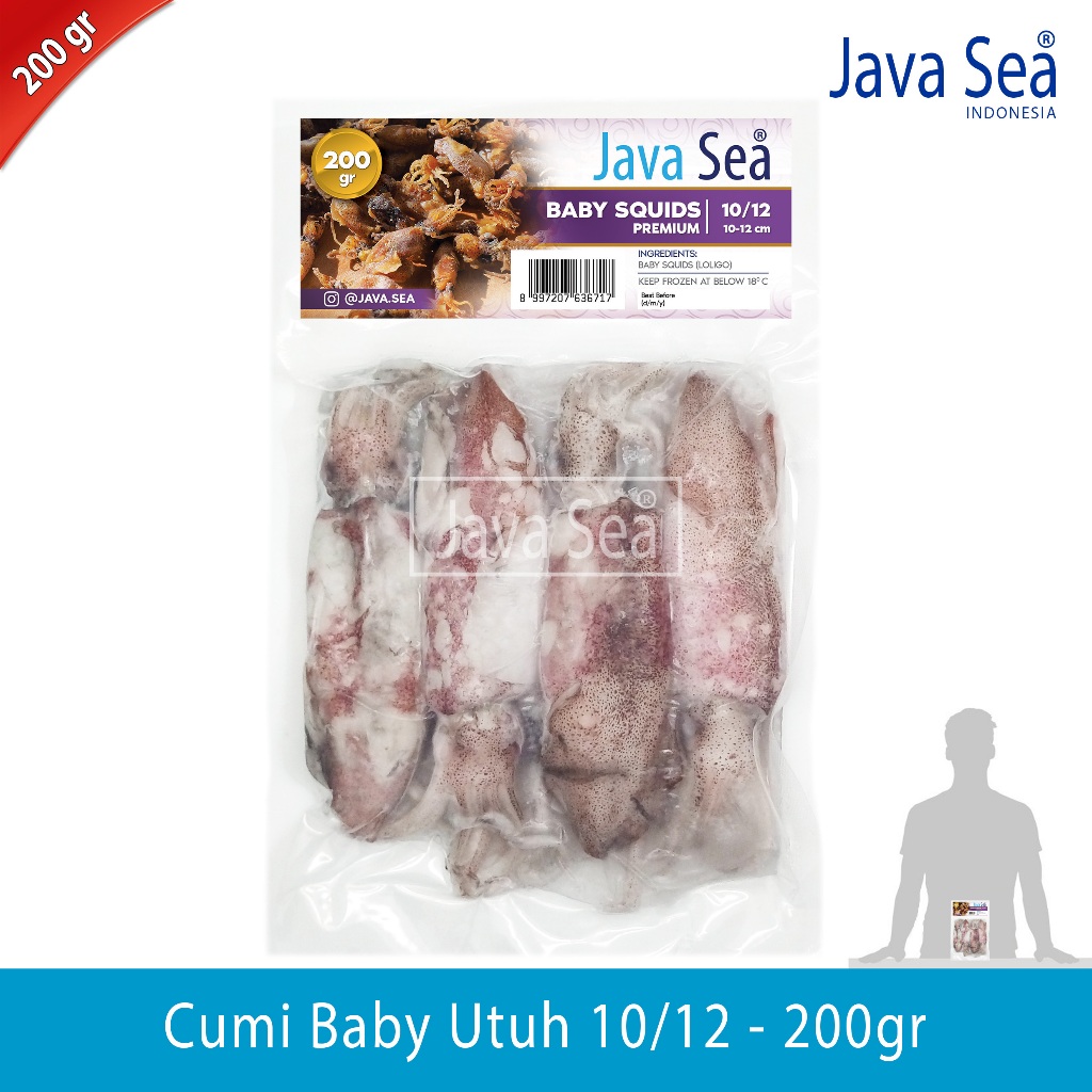 

Baby Cumi Utuh 10/12 pack 200gr Java Sea