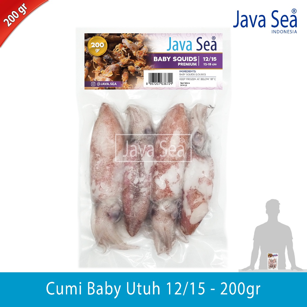 

Baby Cumi Utuh 12/15 pack 200gr Java Sea