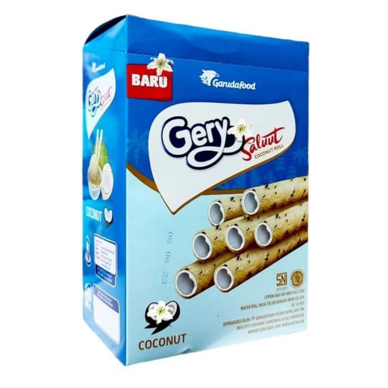 

Snack wafer roll gery salut kelapa 1 pack isi 24 pcs