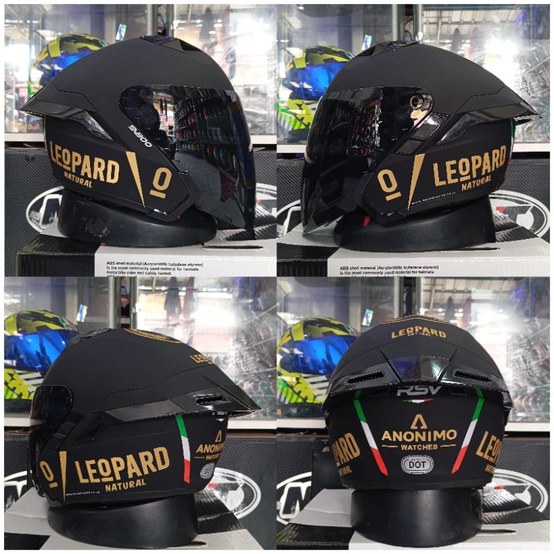 HELM RSV SV300 SOLID BLACK DOFF LEOPARD PAKET GANTENG