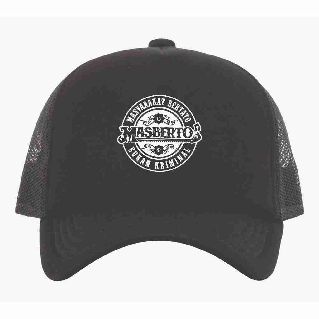 Topi trucker sablon masberto/Topi jaring masberto