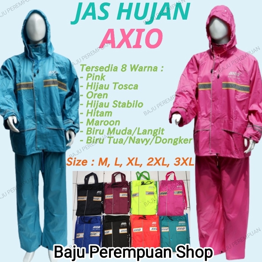 dS Jas Hujan Axio 882 ORIGINALMantel Mantol Axio Cewek Cowok OriRaincoat Axio SetelanJas Ujan Axio D
