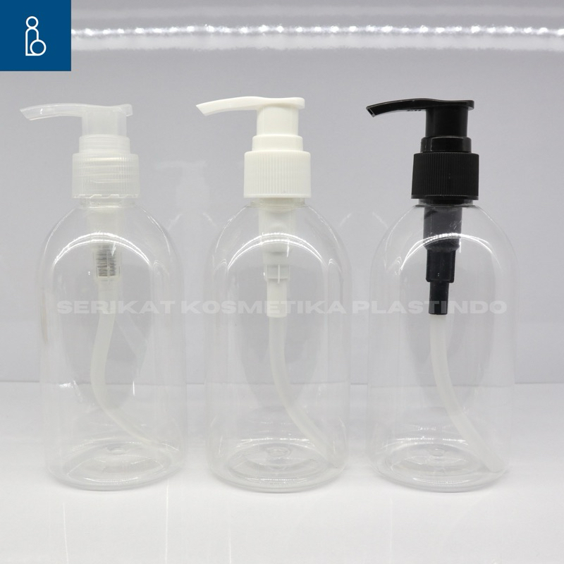 BOTOL PUMP 250ML OVAL / BOTOL PLASTIK 250 ML PUMP OVAL TUTUP PUMP