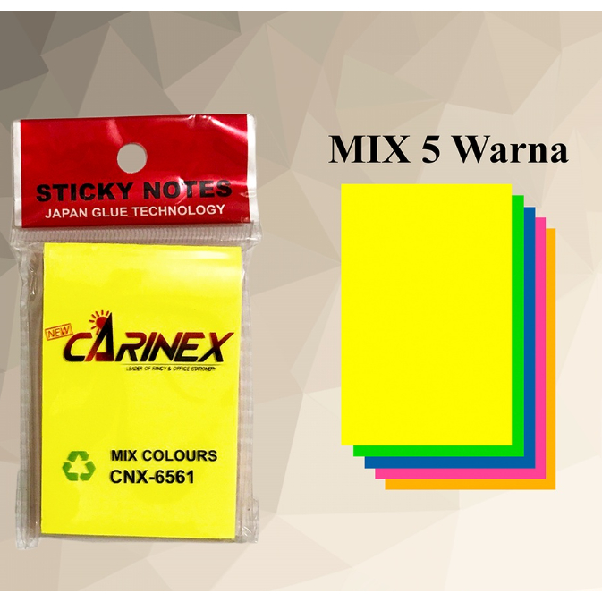 

Carinex Sticky Notes / Kertas Memo Mix Colour CNX-6561