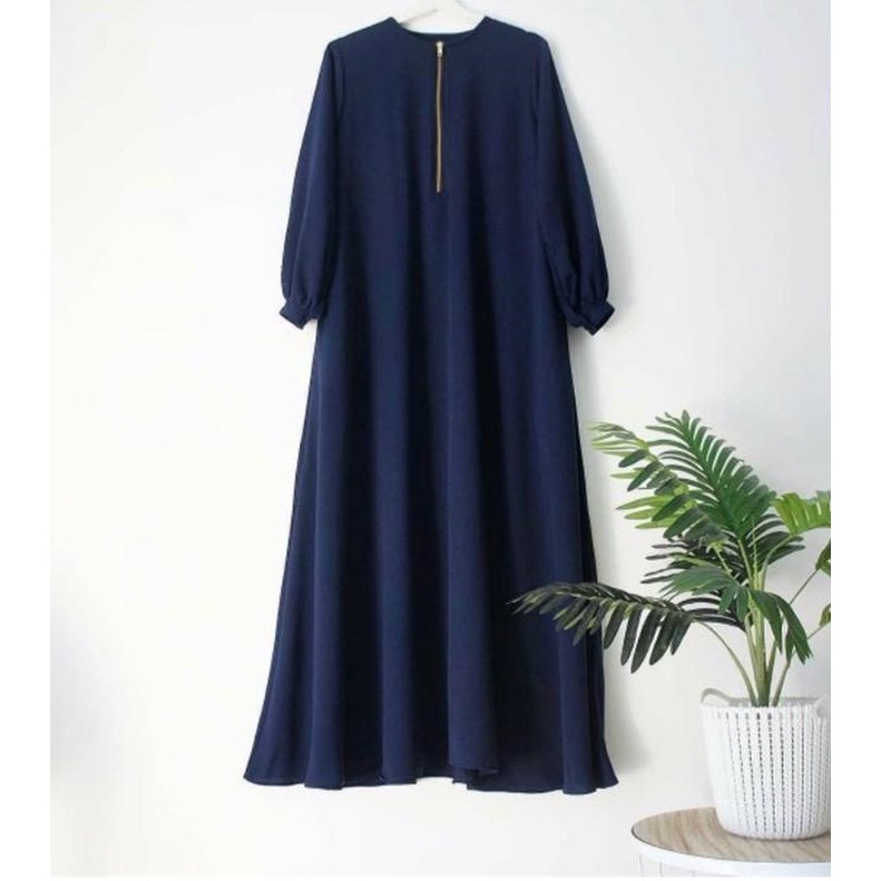 Dres Gamis / Harian Ibu Emak Navy Nevi Jumbo Polos Simpel Busui Terbaru 2024