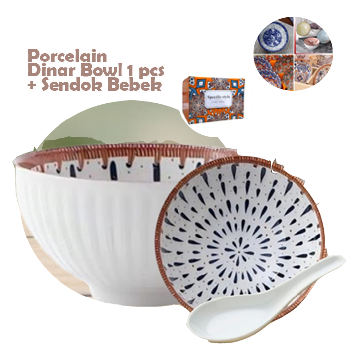 Mangkok Keramik Jepang 1pcs pakai Kotak