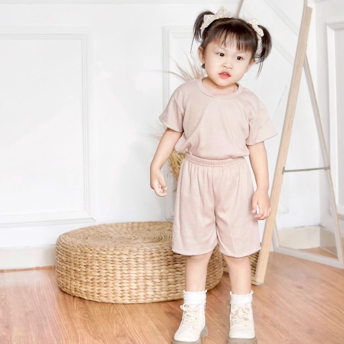 Setelan Pendek Anak Perempuan Terbaru Bahan Katun Premium Kelfi Fashion