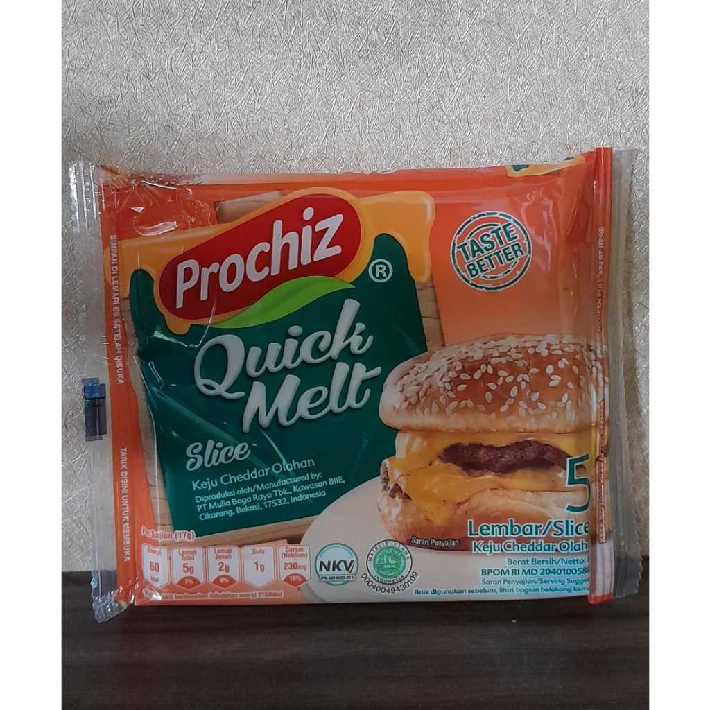 

PROCHIZ QUICK MELT SLICES SACHET / 5 LEMBAR /KEJU BURGER 85 GR