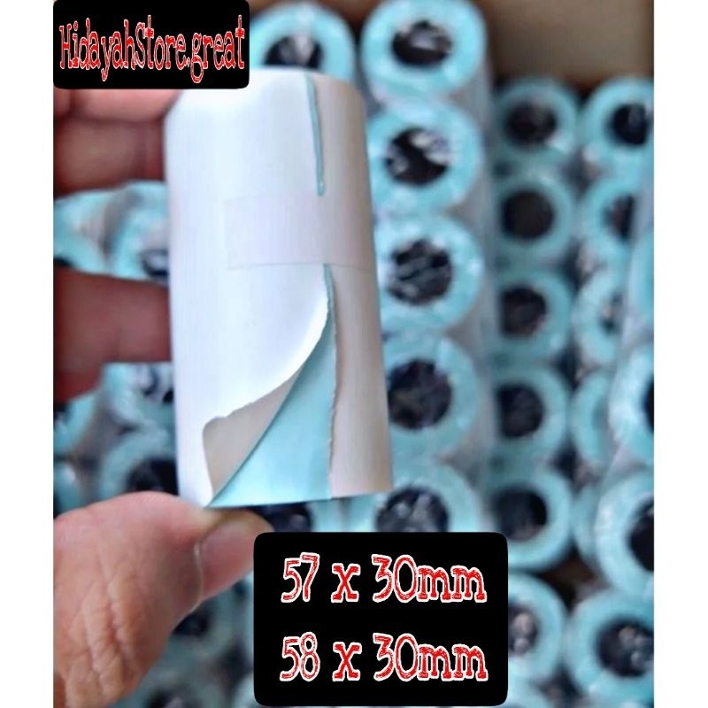 

Kertas Sticker label Cetak Resi ukuran 57/58 x 30 mm premium