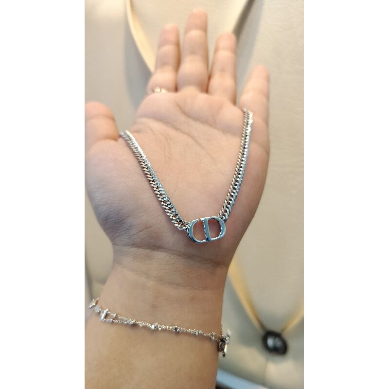 Kalung rantai gepeng CD mas putih mas 22 mas 8k