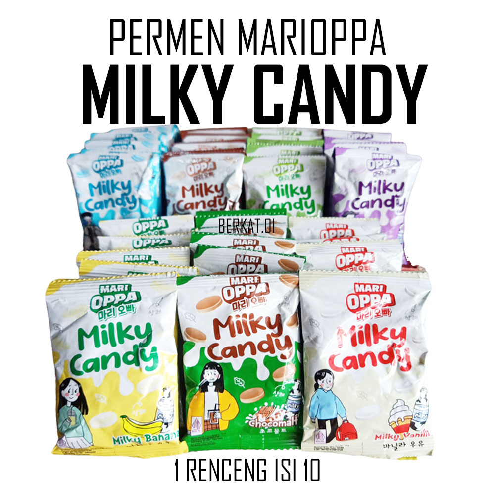 

PERMEN MARI OPPA MILKY CANDY RENCENG ISI 10