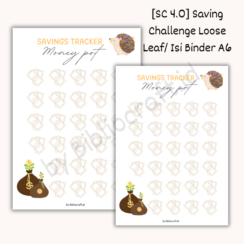 

[SC 4.0] Loose Leaf A6, A5 & B5 - Saving Challenge Kertas Binder - 1 Lembar