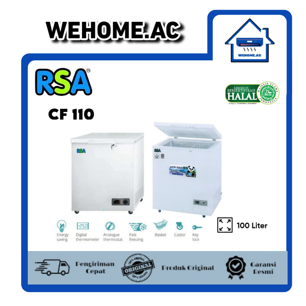 Chest Freezer RSA CF110 Freezer Box RSA 100 Liter Lemari Pembeku RSA