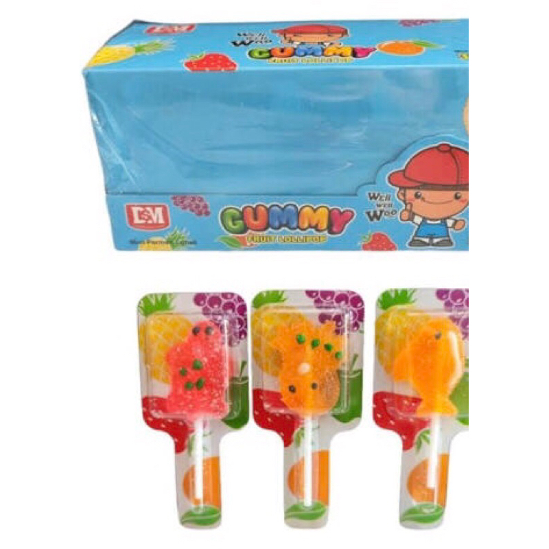 

DSM GUMMY FRUIT LOLIPOP BIRU BOX ISI 30