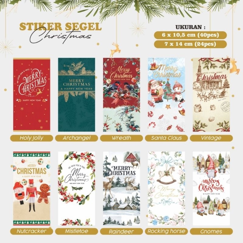 

Stiker label kotak kue hampers natal