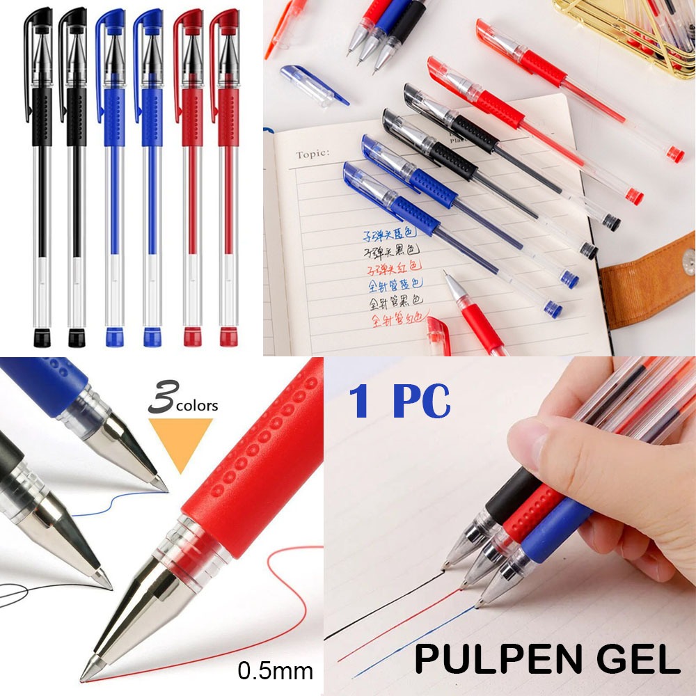 

1 PC Pena Gel Pulpen Gel Pen 0.5mm Satuan Alat Tulis Kantor Sekolah Stationary Ballpoint Bolpoin