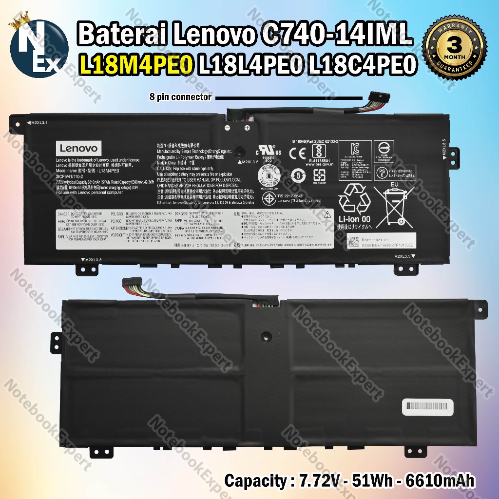 Baterai Original for YOGA C740-14IML L18M4PE0 L18L4PE0 L18C4PE0