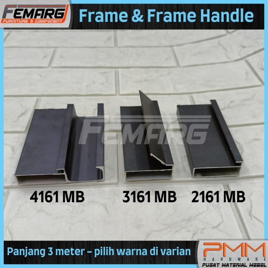 frame handle FEMARG | profil alumunium gagang pintu laci lemari edging