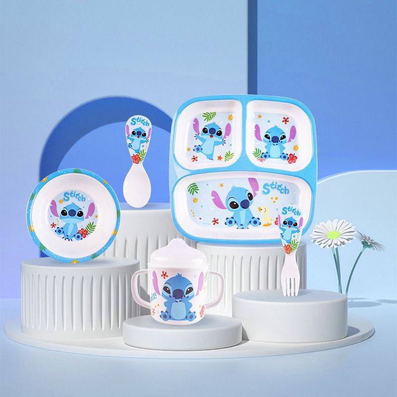 DISNEY Original Peralatan Makan Anak Set Special Edition Melamin - STITCH DISNEY SET - Gift Box/Hamp