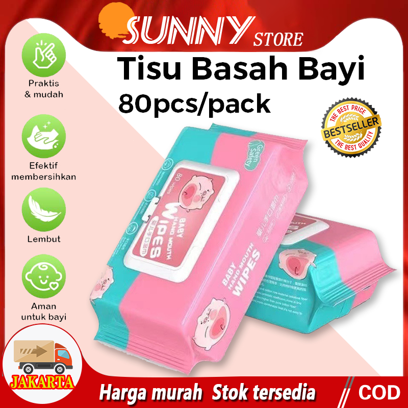 Baby Wet Wipes / Tisu Basah Bayi isi 80s Non Alkohol Aman Untuk Bayi