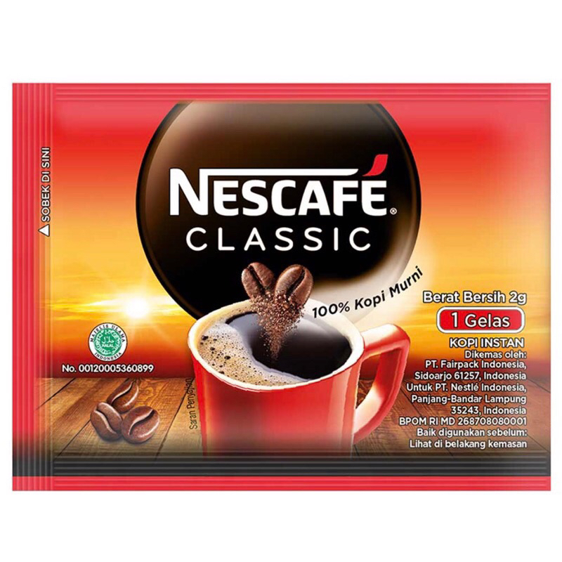 

Nescafe Classic Sachet 2gr x 10 pcs Kopi Tanpa Ampas