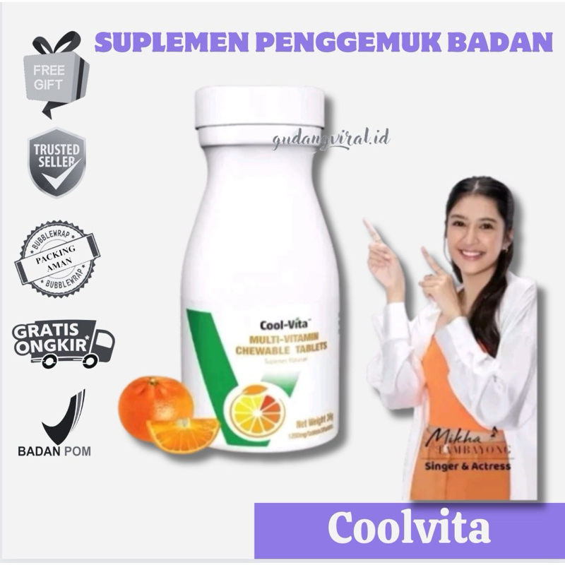 -GV- COOLVITA MULTIVITAMIN CHEWABLE KUNYAH SUPLEMEN MAKANAN RASA ORANGE ISI 30 TABLET