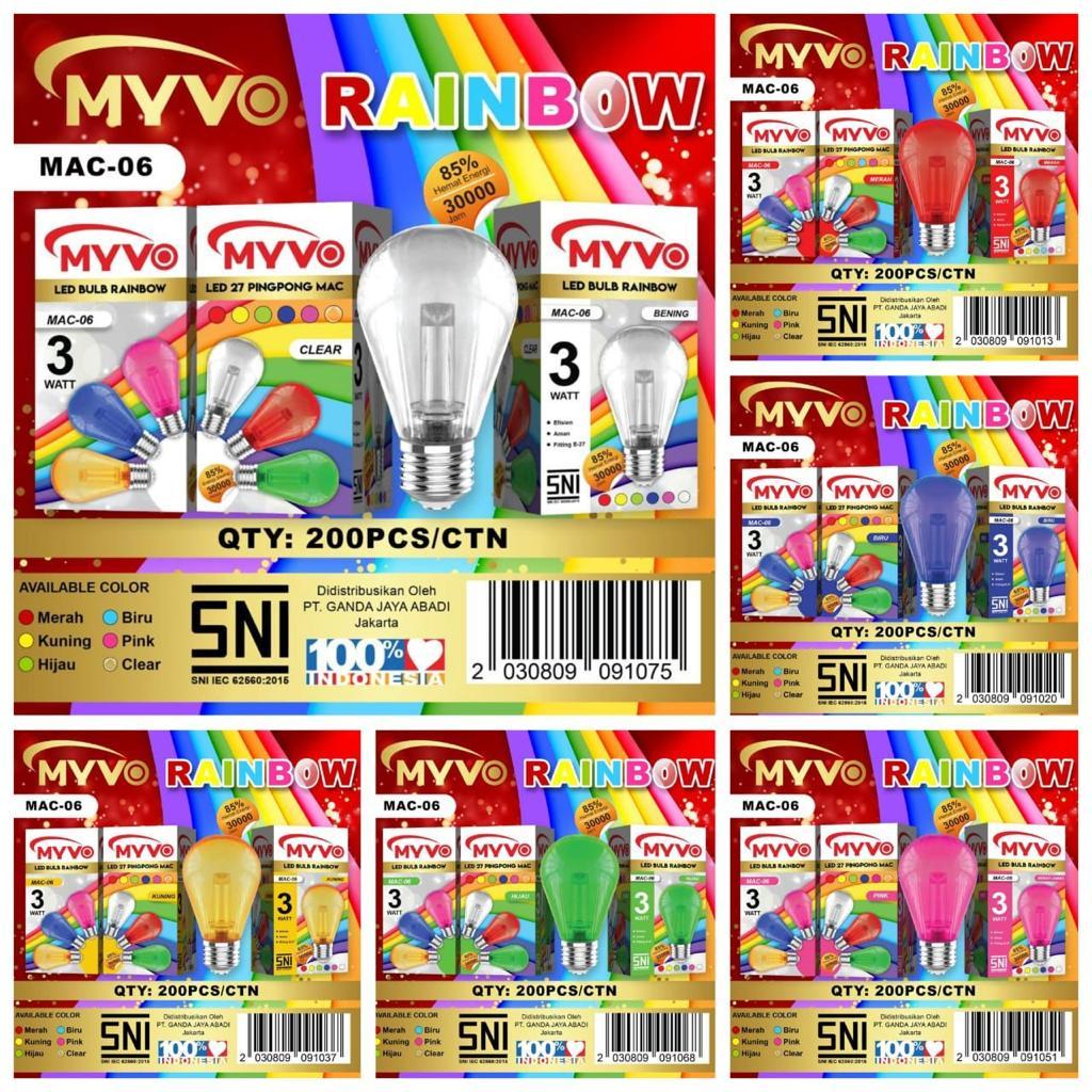 BOHLAM LAMPU LED HIAS RAINBOW Myvo / LAMPU CAFE/ LAMPU TIDUR