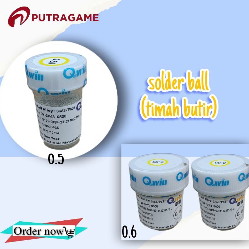 SOLDER BALL TIMAH BUTIR 0.6/0.55 SERVICE PS3 PS4 BOARD
