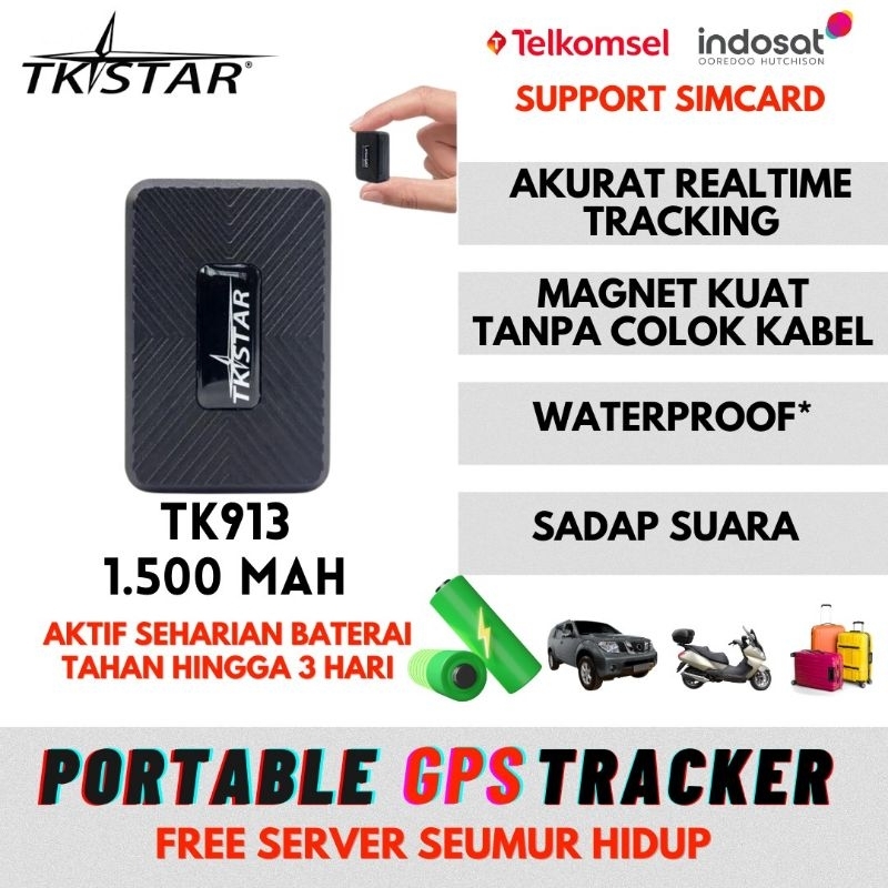 GPS MINI TK913 GPS TRACKER  PORTABLE TKSTAR GPS SAPI MOBIL MOTOR ANTI MALING JARAK JAUH