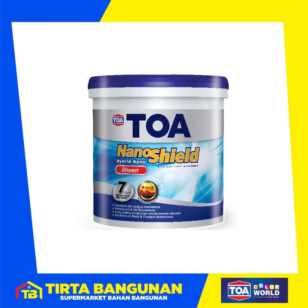 TOA NANOSHIELD SHEEN BRILLIANT WHITE 2.5 LT CAT TEMBOK EXTERIOR