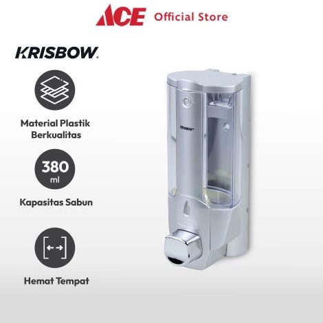 Ace  Krisbow Dispenser Sabun Cair  Silver Liquid Soap Container Tabung Tempat Sabun Serbaguna Akseso