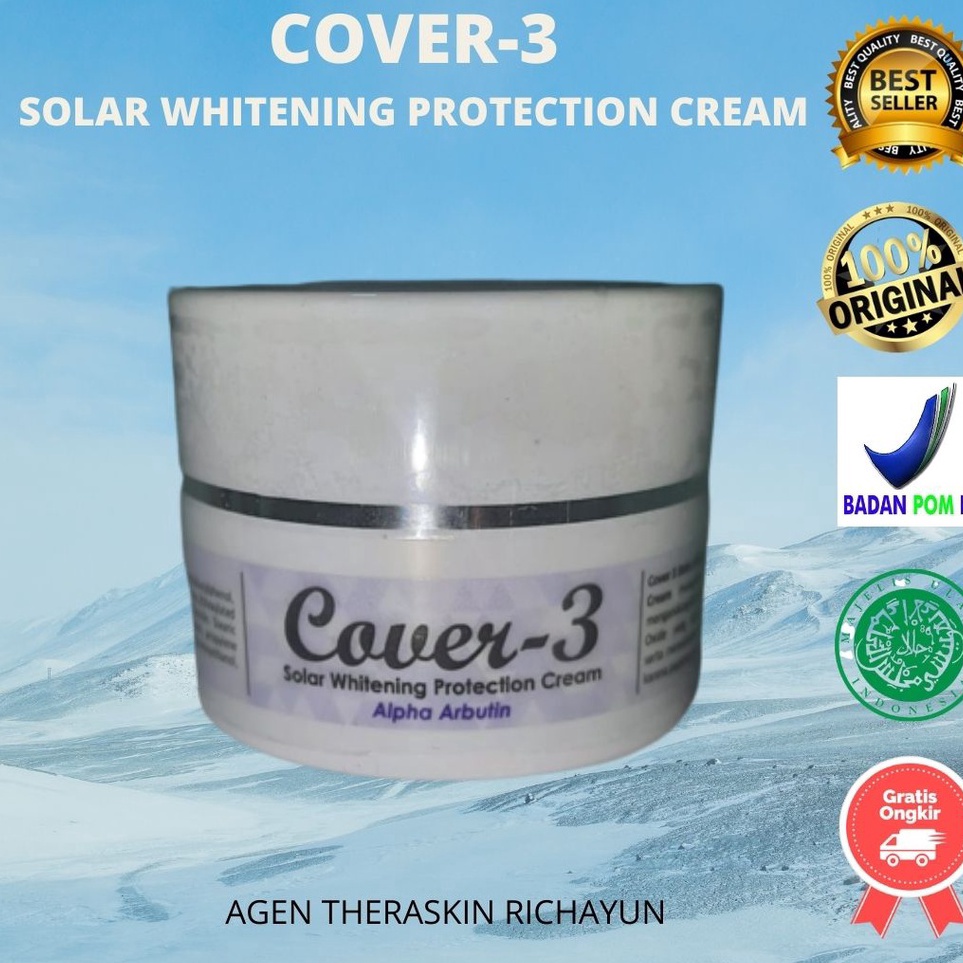 cover3 solar whitening protection cream alpha arbutin oil free spf 5