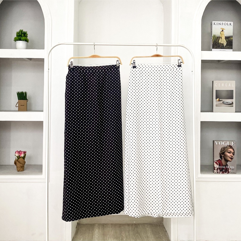 Rok Polkadot Wanita Monalisa Premium / Rok Panjang Wanita Maxi Skirt Korea Terbaru - Soraka POLKA SK