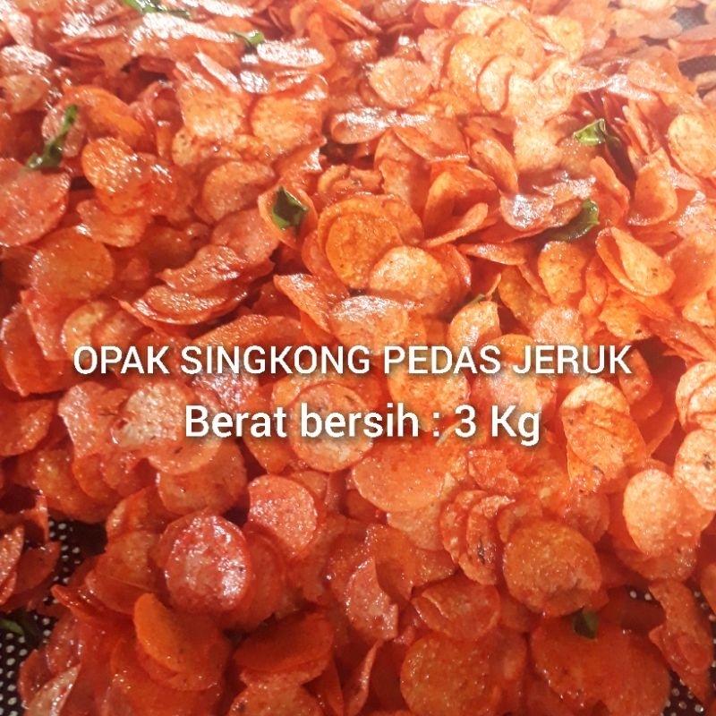 

Makanan cemilan kripik Opak singkong pedas jeruk 3 kg - opak medan pedas manis - opak bundar kecil pedes