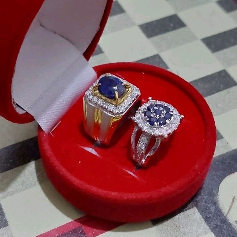 cincin perak couple natural berlian