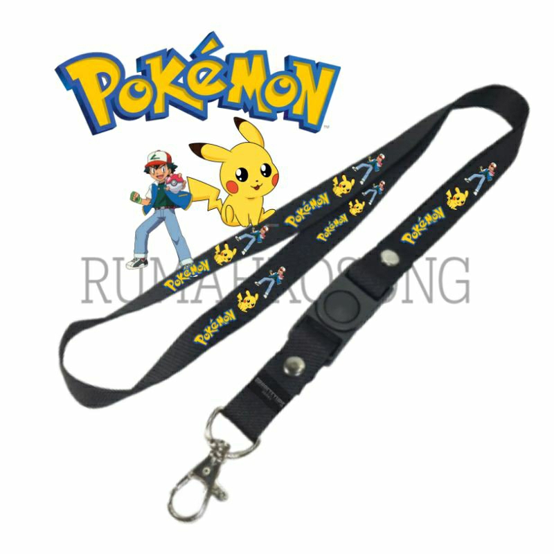 

LANYARD POKEMON / PIKACHU / TALI LANYARD ART / GANTUNGAN HANDPHONE NAME TAG KARTU NAMA ID CARD / LANYARD POLOS / LANYARD HITAM