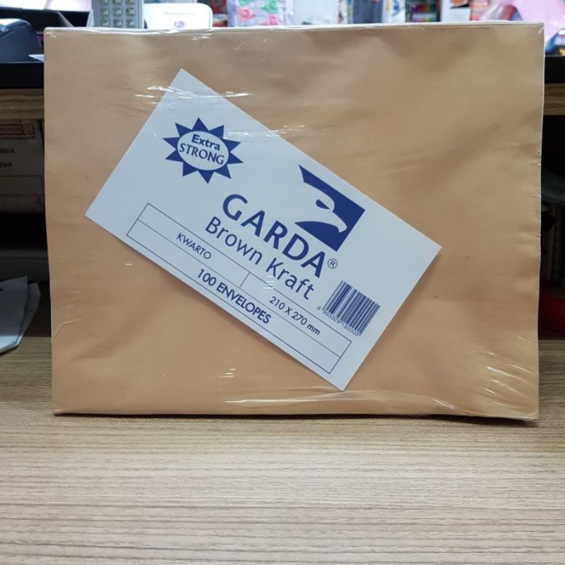 

[ PACK ISI 100 MURAH ] Amplop Cokelat Polos Garda Kwarto 21 x 27 cm