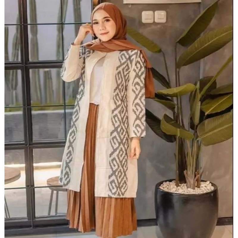 CARDIGAN TENUN ETNIK - LONG OUTER TENUN TRADISIONAL