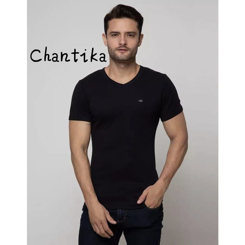 Crocodile kaos dalam Pria 511-817 V- NECK KATUN polos Original