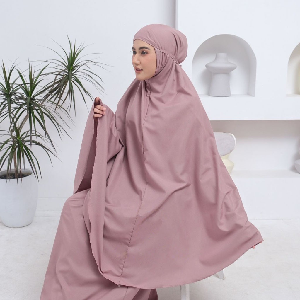 Mukena Dewasa Travelling Alsha Katun Polos 2in1