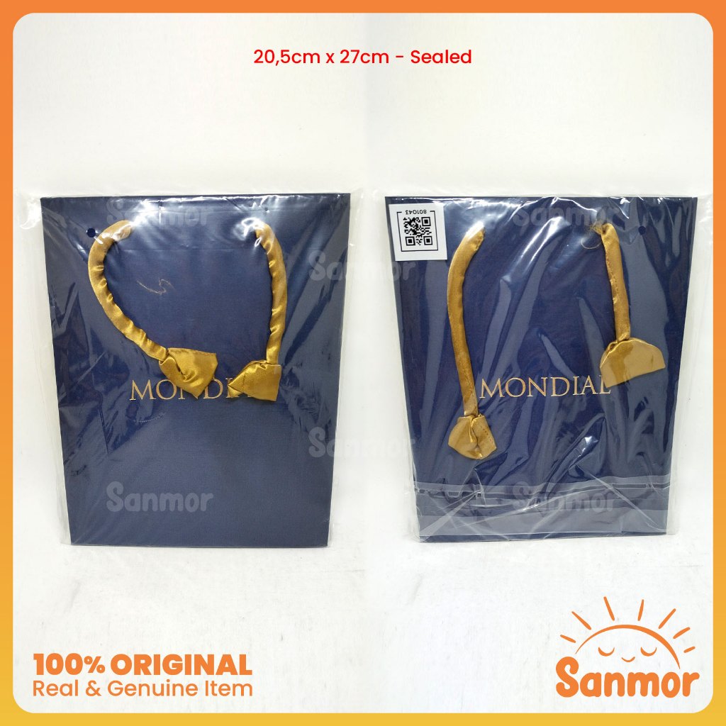 

Paperbag Authentic Original MONDIAL Blue Navy Gold 20,5 x 27cm - New Sealed