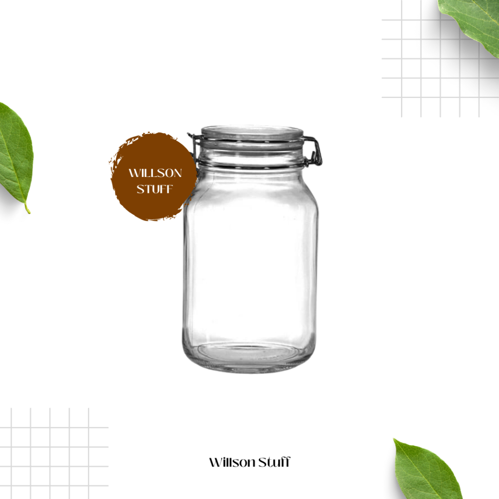 Toples Kaca Hermetico 2L / Hermetico Jar 2L / Toples Kaca Tutup Kait Besi