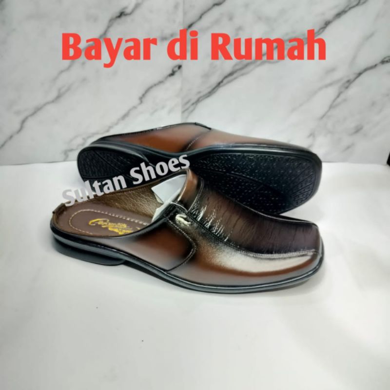 sepatu selop kulit sapi asli