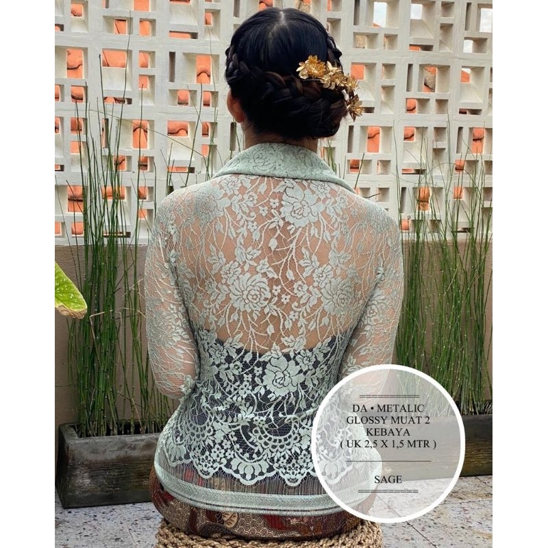 Bakal Kebaya Kain Brokat Semi Italy Metalik Premium 2,5 Mtr
