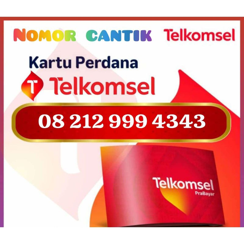 Nomor Cantik Telkomsel Prabayar 4343 / 999 4343