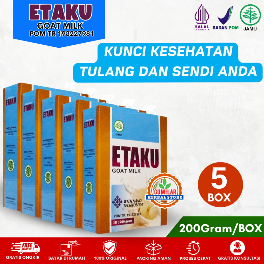 

Etaku Goat Milk 5 Box- Susu Kambing Etawa Untuk Anak, Dewasa dan Orang Tua