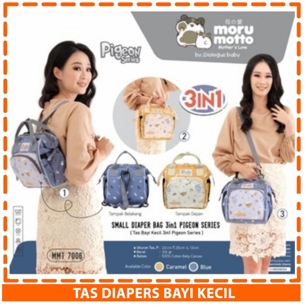 Tas Diapers Bayi Ransel Kecil Moru Motto Tas Perlengkapan Bayi MMT 7006