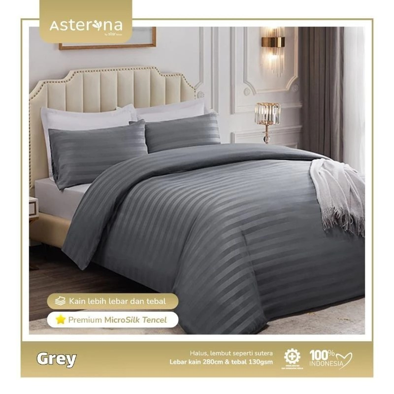 BEDCOVER SET SALUR MICRO GREY